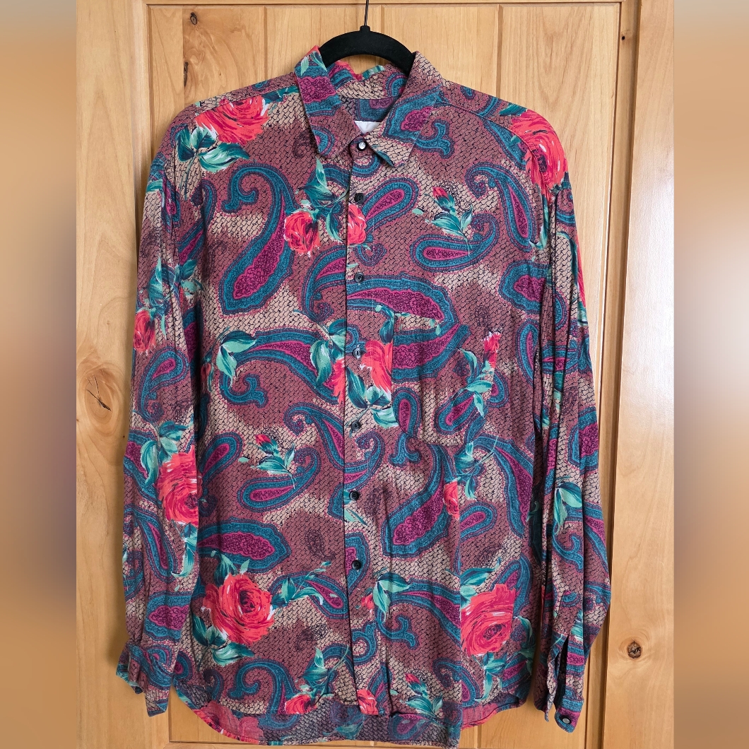 Colony Italy Paisley And Floral Men's Button Down Shirt